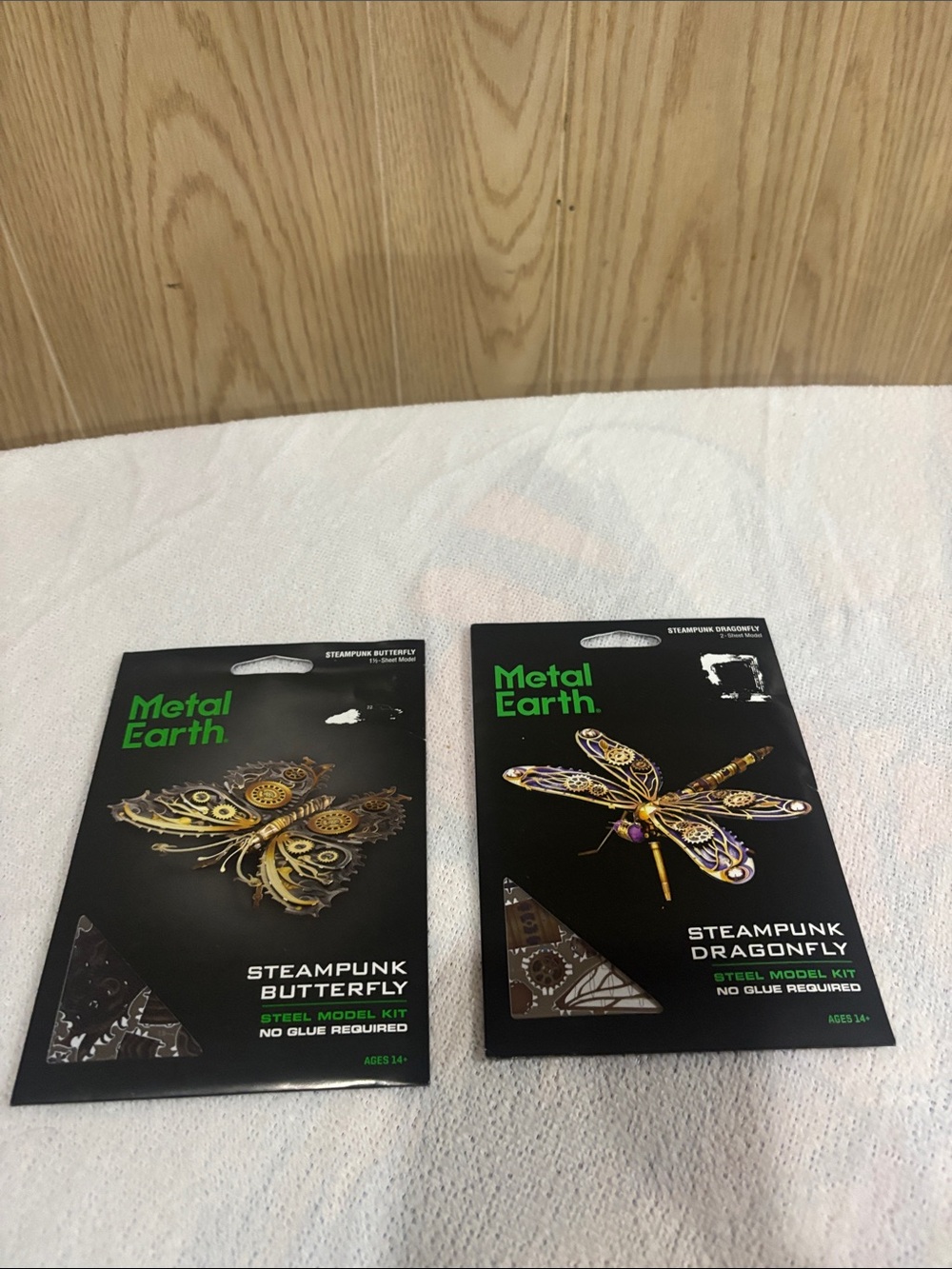 Metal earth steel model kits M4 silver butterfly.  Dragon fly